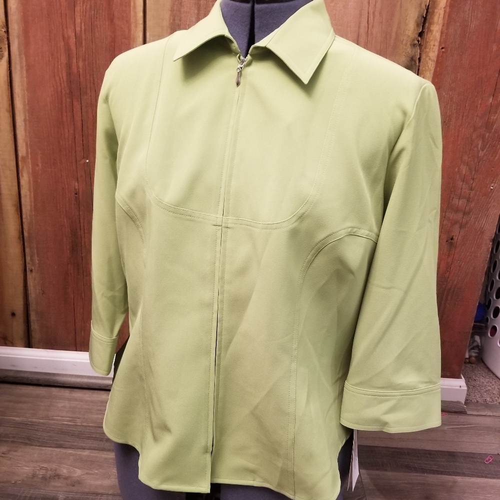 Kathy Che ¾ Sleeve Zippered Jacked Plus Size 16